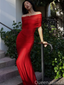 Sexy Red Mermaid Off-shoulder Long Formal Gown to Impress,WGP1967