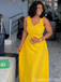 Popular Yellow A-line Spaghetti Straps Long Formal Gown to Impress,WGP1957