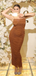 Sexy Brown Mermaid Spaghetti Straps Long Formal Gown to Impress,WGP1964