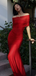 Sexy Red Mermaid Off-shoulder Long Formal Gown to Impress,WGP1967