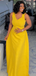 Popular Yellow A-line Spaghetti Straps Long Formal Gown to Impress,WGP1957