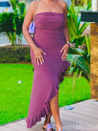 Sexy Purple Mermaid Slit Long Formal Gown to Impress,WGP1959