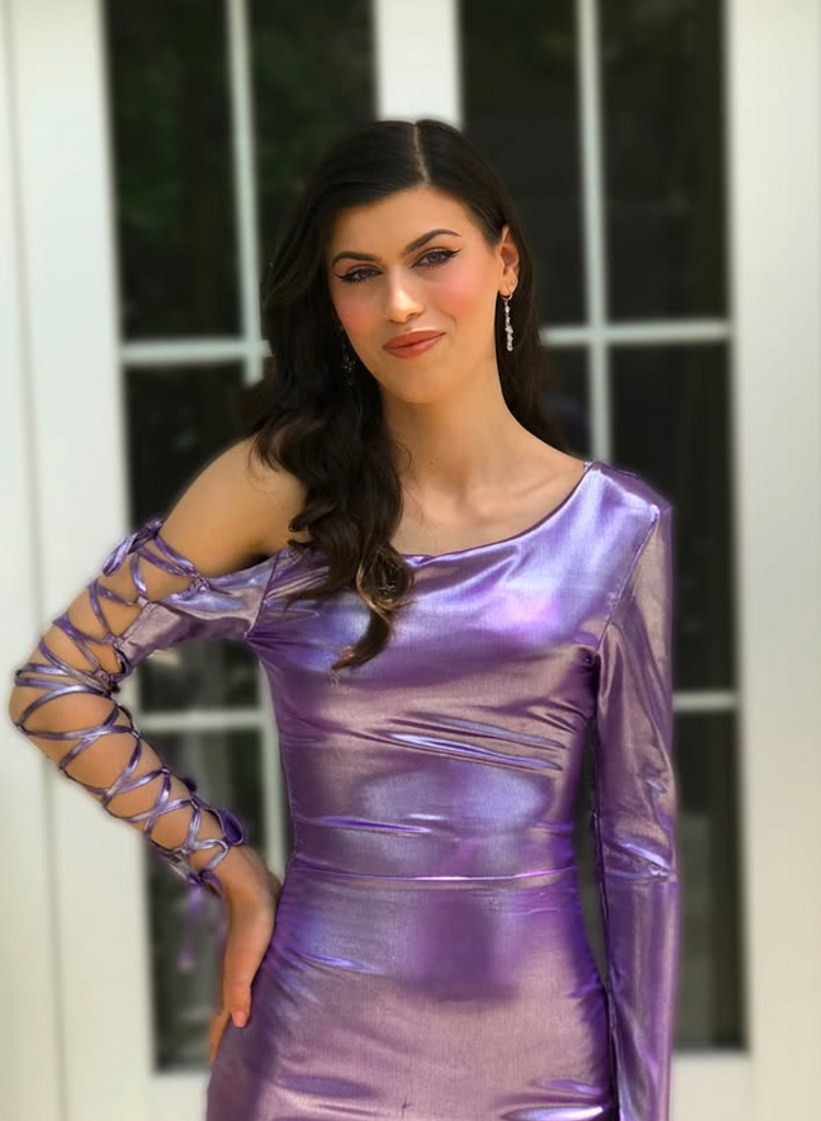 Sexy Purple Mermaid One-Sleeve Long Formal Gown to Impress,WGP1961