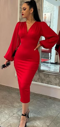 Popular Red Mermaid Long Sleeve Long Formal Gown to Impress,WGP1971