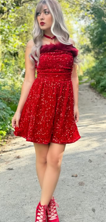 Sparkly Red Straight Across Homecoming Dress Graduation Party Dress , QB0954
