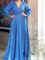 Popular Blue A-line Long Sleeve Long Formal Gown to Impress,WGP1970