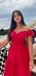 Popular Red A-line Off-shoulder Long Formal Gown to Impress,WGP1972