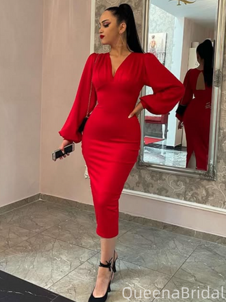 Popular Red Mermaid Long Sleeve Long Formal Gown to Impress,WGP1971