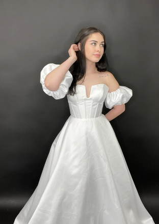 Popular White Off-shoulder A-line Long Formal Gown to Impress,WGP1975