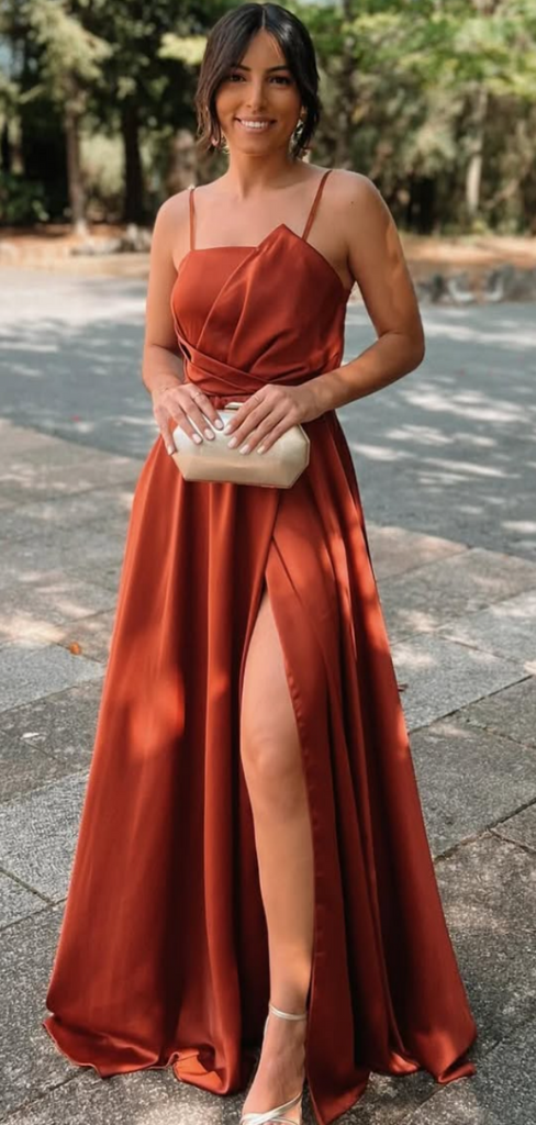 Popular Brown Spaghetti Straps Long Formal Gown to Impress,WGP1980