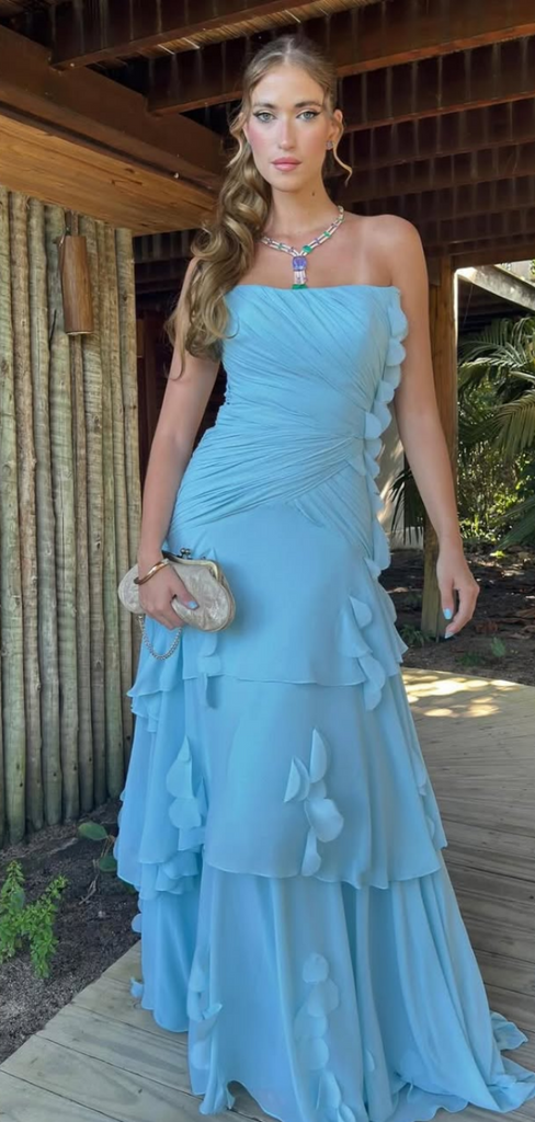 Popular Blue Straight Across A-line Long Formal Gown to Impress,WGP1977