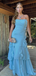 Popular Blue Straight Across A-line Long Formal Gown to Impress,WGP1977