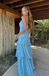 Popular Blue Straight Across A-line Long Formal Gown to Impress,WGP1977