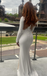 Popular White Long Sleeve Mermaid Long Formal Gown to Impress,WGP1981