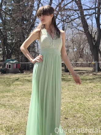 Popular Green A-line Lace Long Formal Gown to Impress,WGP1993