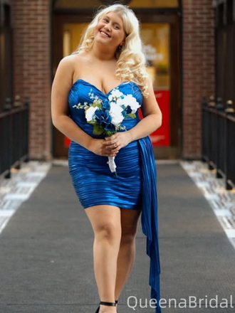 Elegant Blue Sweetheart Homecoming Dress Graduation Party Dress , QB0957