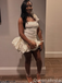 Elegant White One-shoulder Homecoming Dress Graduation Party Dress , QB0955
