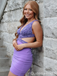 Elegant Purple V-neck Homecoming Dress Graduation Party Dress , QB0963