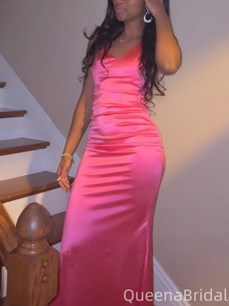 Popular Pink Spaghetti Straps Mermaid Long Formal Gown to Impress,WGP1989