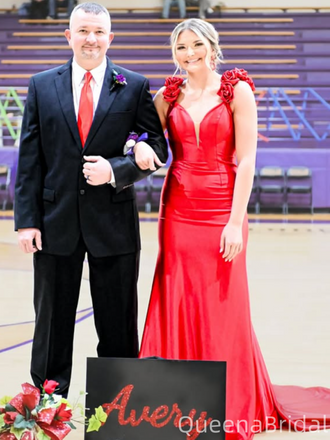 Popular Red V-neck Mermaid Long Formal Gown to Impress,WGP1988