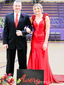 Popular Red V-neck Mermaid Long Formal Gown to Impress,WGP1988