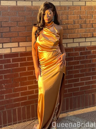 Popular Gold High-neck Mermaid Long Formal Gown to Impress,WGP1987