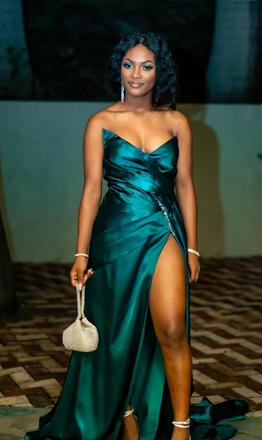 Popular Green Mermaid Slit Long Formal Gown to Impress,WGP1992