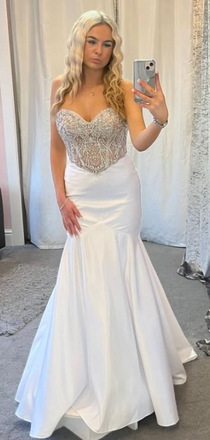 Popular White Sweetheart Mermaid Long Formal Gown to Impress,WGP1984