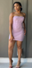 Elegant Purple Straight Aross Homecoming Dress Graduation Party Dress , QB0960