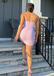 Elegant Purple Straight Aross Homecoming Dress Graduation Party Dress , QB0960