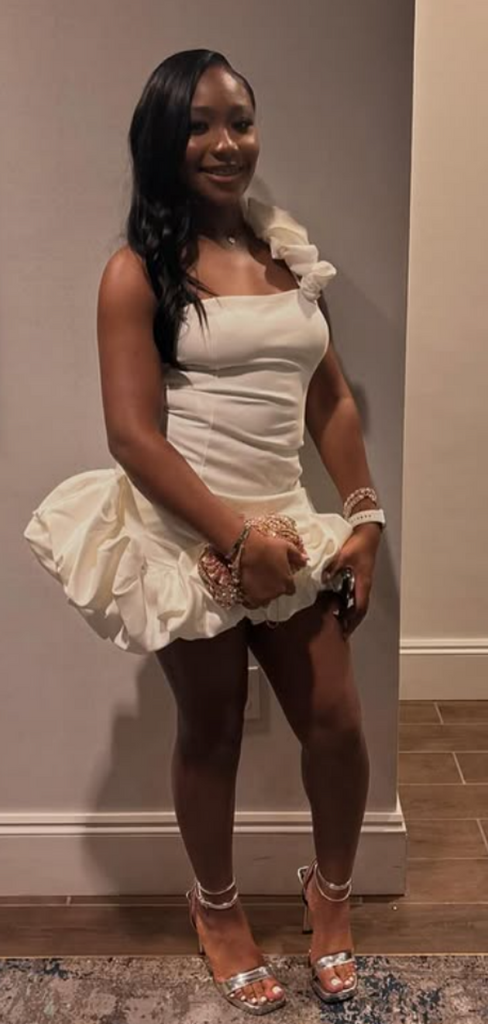 Elegant White One-shoulder Homecoming Dress Graduation Party Dress , QB0955