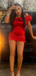 Elegant Red Off-shoulder Homecoming Dress Graduation Party Dress , QB0956
