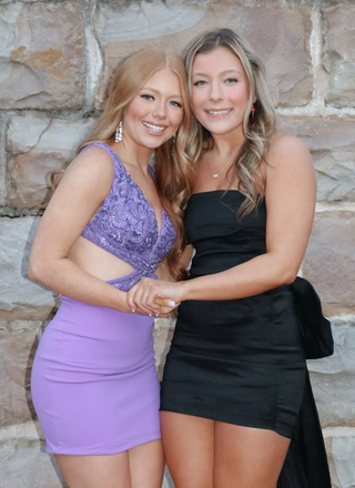 Elegant Purple V-neck Homecoming Dress Graduation Party Dress , QB0963