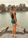 Elegant Green Spaghetti Straps Homecoming Dress Graduation Party Dress , QB0962