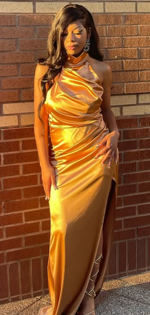 Popular Gold High-neck Mermaid Long Formal Gown to Impress,WGP1987