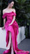 Gorgeous Fuchsia Off Shoulder A-line Long Party Dress Prom Dresses ,WGP1863