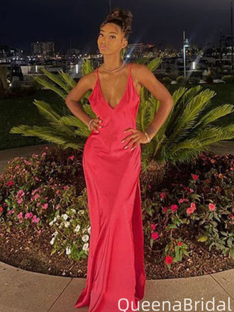 Sexy Spaghetti Strap V-neck Mermaid Long Formal Gown to Impress,WGP2033