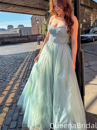 Gorgeous Strapless A-line Long Prom Dress Ideas, Evening Party Dresses,WGP2136