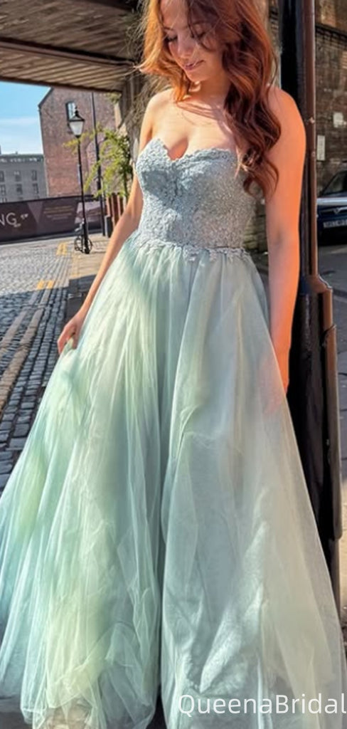 Gorgeous Strapless A-line Long Prom Dress Ideas, Evening Party Dresses,WGP2136