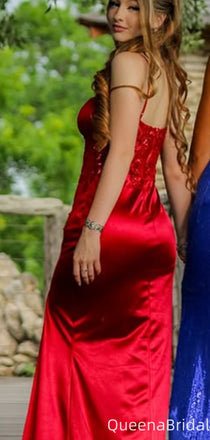 Elegant Spaghetti Strap Sweetheart Mermaid Long Prom Dress Ideas, Evening Party Dresses,WGP2138