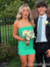 Simple Green Strapless Mermaid Graduation Party Homecoming Dresses ,QB0701