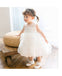 Cute White Lace Tulle A- Line Cheap Simple Long Flower Girl Dresses, FGS0040