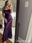 Sexy Purple  Mermaid Spaghetti Strap Long Prom Dresses,WGP432