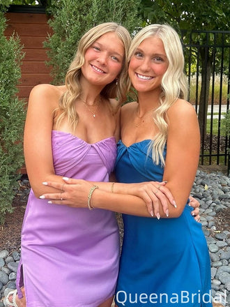 Casual Strapless Sheath Short Mini Homecoming Dress,QB0984