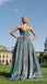 Sparkle V Neck Spaghetti Straps A-line Evening Gown Maxi Long Evening Party Prom Dresses ,WGP1200