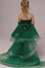 Elegant Green Unique High Low  Beading Sleeveless Tulle Flower Girl Dresses with Bow, FGS0055