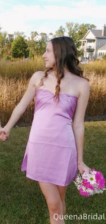 Casual Strapless Sheath Short Mini Homecoming Dress,QB0984