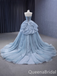 Gorgeous Blue Strapless A-line Sweetheart Lace up Back Ball Gown Party Dress Long Prom Dresses to Impress ,WGP1468