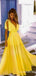 Sexy Yellow Plunging A-line Evening Gown Maxi Long Formal Dresses Prom Dresses,WGP923