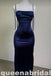 Navy Blue Spaghetti Straps Mermaid Open Back Evening Gown Maxi Long Evening Party Prom Dresses ,WGP1050